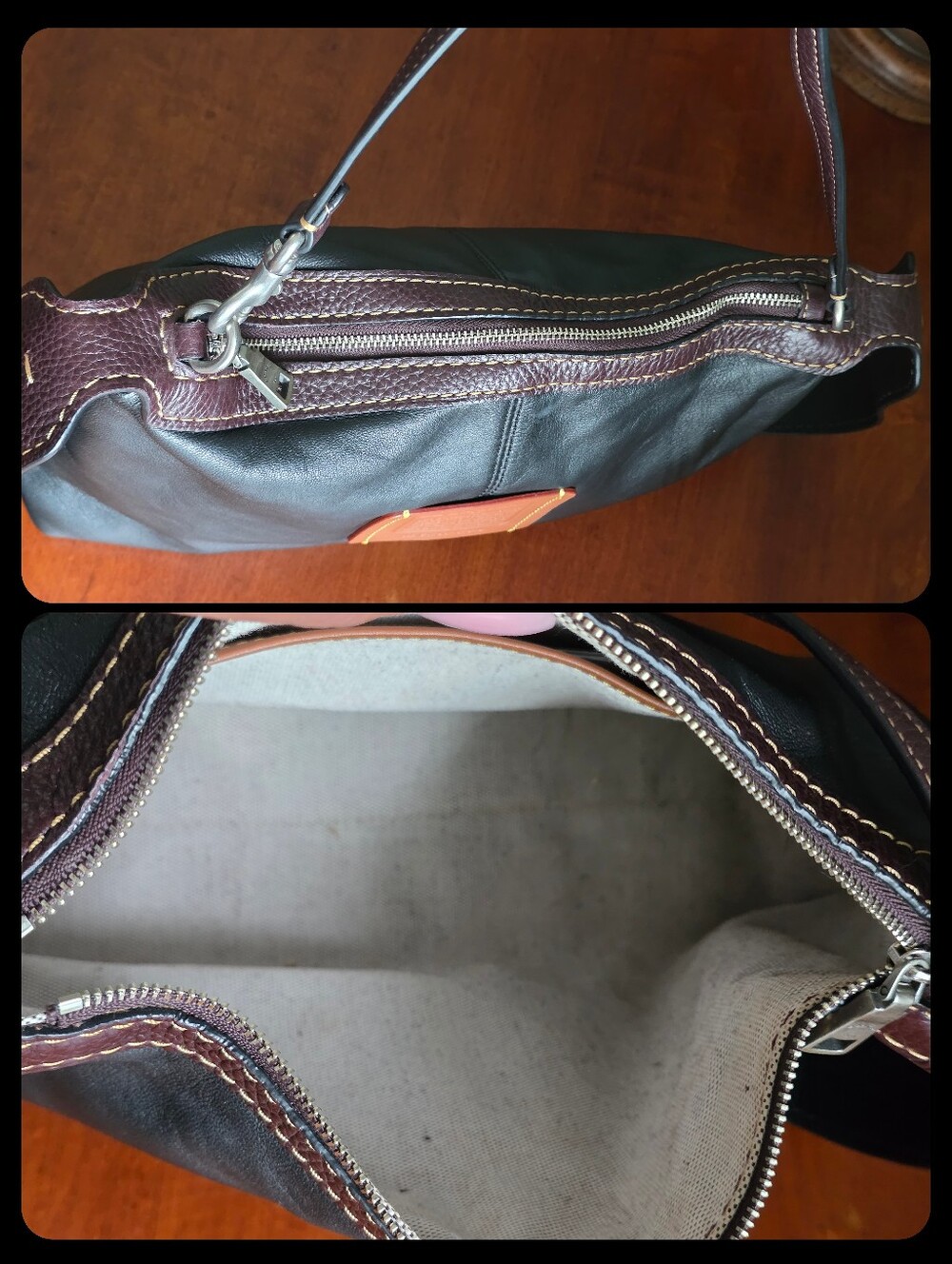 Coach Bandit 39 87575 Hobo Oak Tan Suede Brown Black Leather Bag 1941 - Picture 15 of 16